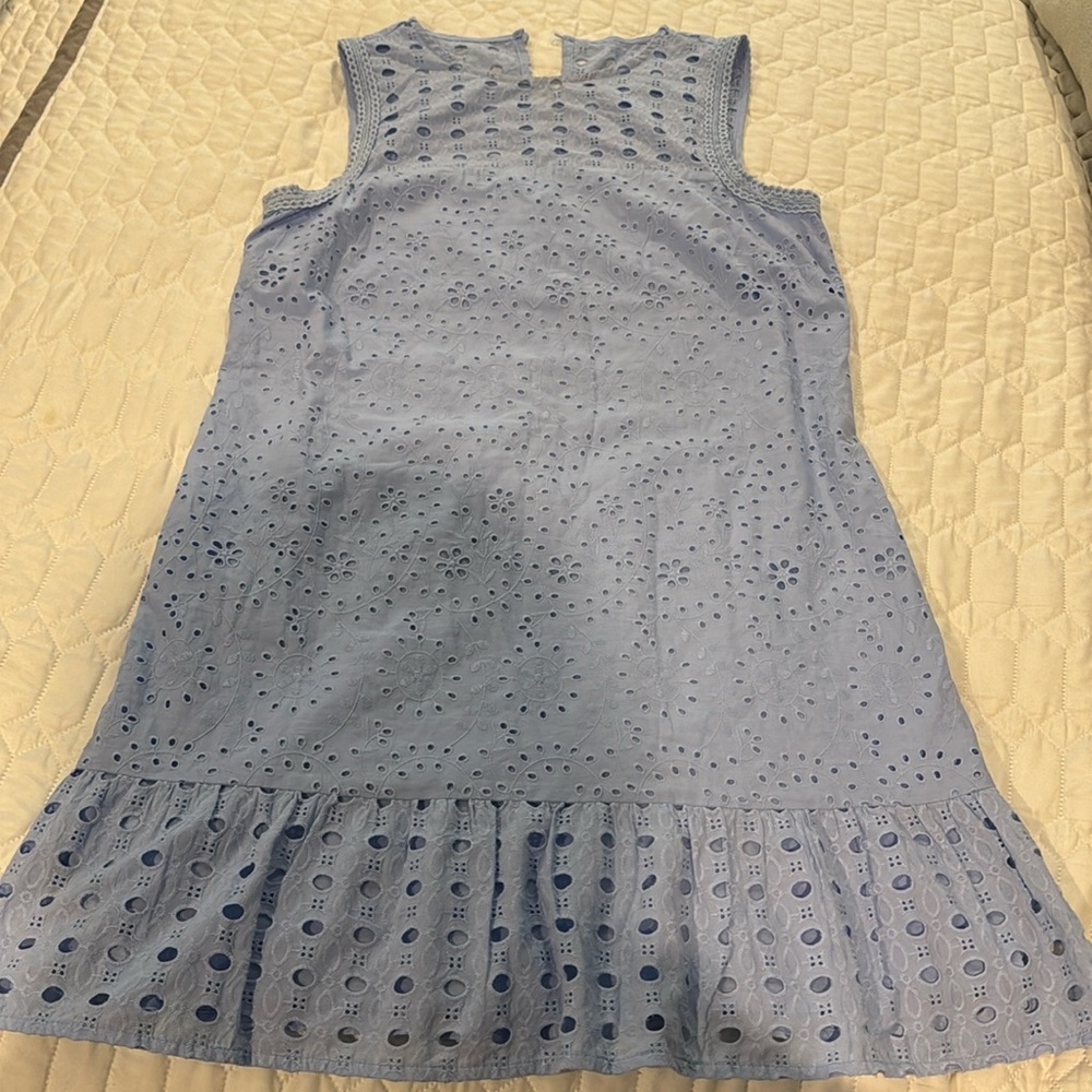 Anne Taylor Loft Sky Blue Eyelet MIDI Dress